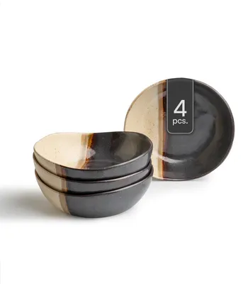 Produktbild von Schalen - Ø 18 cm - Schwarz - Braun - Keramik - matt - 4er Set