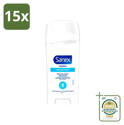 Image de 15 déodorants bille Sanex Dermo Protector - 65 ml - Pack économique - 15 pièces