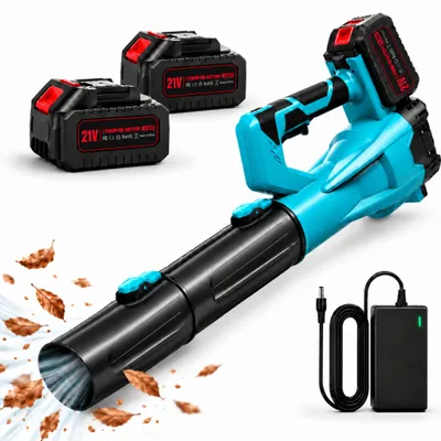 Produktbild von Akku Laubbläser 6 Stufen mit 2x4000mAh Akku und Ladegerät，Akku-Gebläse für Laub &amp, Pulverschnee; Tragbarer Kabellos laubbläser für Haus,Garten,Auto