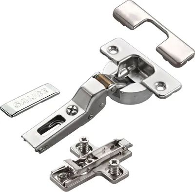 Produktbild von 2 x Salice Topfband Serie 700 mit Dämpfer im Topf 110° Bohrbild T52 Mittelanschlag inkl. Kreuz-Montageplatte Höhe 3 mm mit Euroschrauben, Exzenterverstellung, Abdeckkappen Möbelscharnier von SOTECH