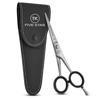 Produktbild von TK FIVE STAR ® Signature Profi 5'' Razor Edge extra scharfe Bartschere Friseurschere Haarschere für Damen Herren Salons & Kinder Mikroverzahnt