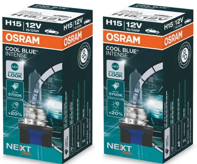 2x H15 15/55W OSRAM COOL BLUE INTENSE NEXT GENERATION Lampe Scheinwerfer – Produktansicht