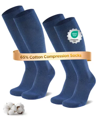 Immagine prodotto di Calze a compressione per uomo e donna - 2 paia di calze fino al ginocchio con supporto graduato