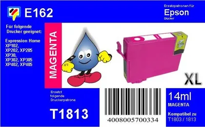 Produktbild von Dr. Inkjet Ersatzpatrone - magenta - mit 14ml Inhalt ersetzt T1813XL