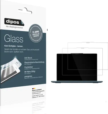 Produktbild von 2x Schutzfolie für Lenovo Yoga 7i 2-in-1 Gen 9 - 16 83DLCTO1WWDE1 - Anti-Shock 9H Folie dipos Glass Kunststoffglas