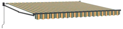 Produktbild von vidaXL Ausziehbare Markise Grün und Weiß 400 x 350 cm