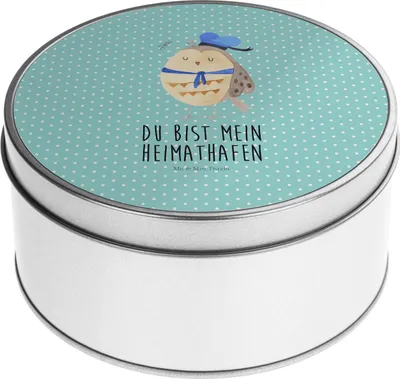 Produktbild von Mr. & Mrs. Panda Dose Eule Matrose - Türkis Pastell - Geschenk, Ehe, Freundin, Keksdose, Erinnerungsbox, Teedose, Kaffeedose, Heimathafen, Owl, Vorratsdosen