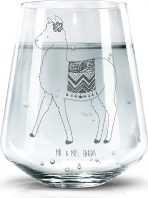 Produktbild von Mr. & Mrs. Panda Wasserglas Alpaka Stolz - Transparent - Geschenk, Tumbler Glas, Becherglas, Limonadenglas, Glasbecher, Lama