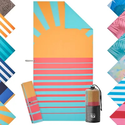 Produktbild von Blumtal Mikrofaser Strandtuch 90x180 cm – Sonnenmotiv, sandfrei, kompakt & schnell trocknend