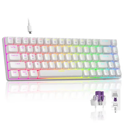 Produktbild von Magnetische Mechanische Tastatur mit Hall-Effekt-Switches,68 Tasten Gaming-Tastatur RGB-Beleuchtung,Hot-Swap,Abnehmbarem USB-C-Kabel,für Windows & Mac