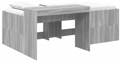 Immagine prodotto di Letto a castello con scrivania per bambini vidaXL, grigio, in legno Sonoma