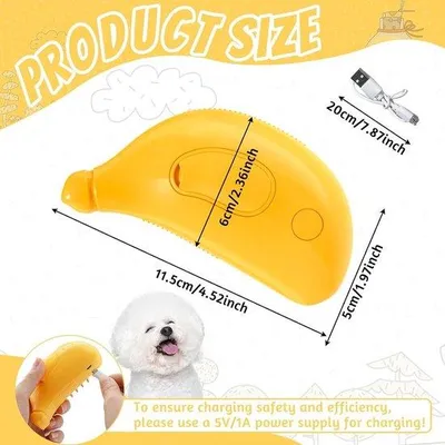 Produktbild von Famanu Haustierbürste für Katzen und Hunde - Selbstreinigende Dampfbürste