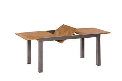 Produktbild von Merxx Gartenmöbel Set Santorin 9tlg., 4 Klappsessel inkl. Kissen, Ausziehtisch 150 (200) x 90 cm- Aluminium/Akazie