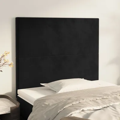 Produktbild von The Living Store Kopfteile 2 Stk. Schwarz 80x5x78/88 cm Samt