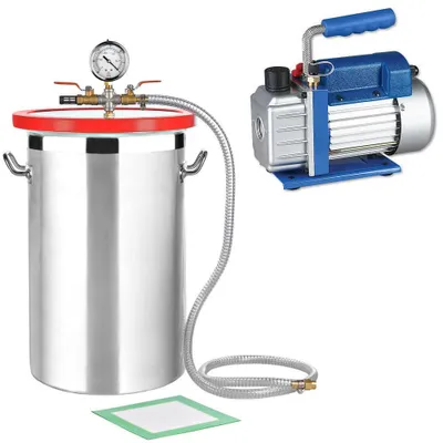 Zdjęcie produktu dla Komora próżniowa SET 27,7 l + pompa próżniowa 70 l/min Pompa próżniowa System klimatyzacji