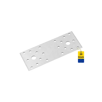 Produktbild von DMX - Flachverbinder verzinkt 20er Set 140x55x2,5 - Lochplatte - Holzverbinder - Stahlverbinder -Lochblech 2,5 mm - Flacheisen - Verbindungsplatte