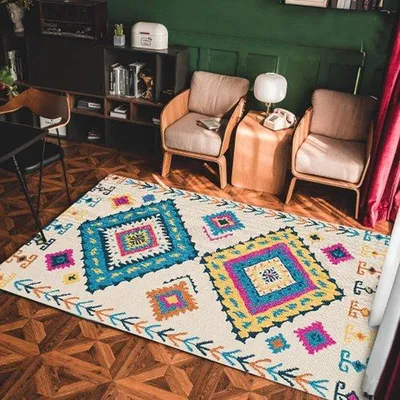 Immagine prodotto di Tappeto vintage boemo, piccolo, lavabile, 60 x 90 cm