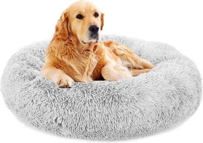 Image de Lit moelleux pour chat, 60 cm, gris, lavable