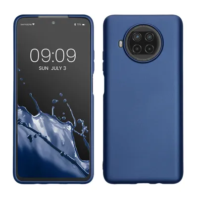 Produktbild von kwmobile Case kompatibel mit Xiaomi Mi 10T Lite Hülle - Schutzhülle aus Silikon metallisch schimmernd - Handyhülle Metallic Blau