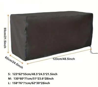 Obrázek produktu pro Černé nepromokavé kalhoty se zipem: 158 × 76 × 71 cm, nepromokavé kalhoty, vhodné na zahradní truhlíky a lavičky.