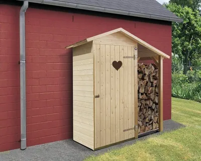 Produktbild von Gartenhaus weka Herzerl mit Fußboden und Schleppdach 162 x 105 cm natur