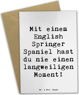 Produktbild von Mr. & Mrs. Panda Grußkarte Spruch English Springer Spaniel Spaß - Weiß - Geschenk, energische Hunde, Hunderassen Vielfalt, Familienhund, glückwunschkarten, trainierbar