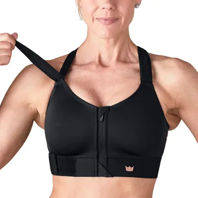 Zdjęcie produktu dla Biustonosz sportowy SHEFIT Flex dla kobiet, średnie wsparcie, kolor: czarny, rozmiar: XL