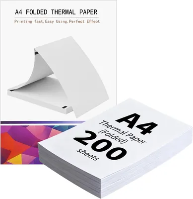 Imagen del producto de Papel térmico A4, 200 hojas, 210x297 mm, libre de BPA, para impresoras térmicas