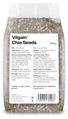 Imagen del producto de Vilgain, semillas de chía, 250 g