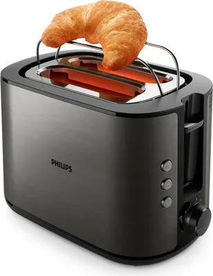 Image de Philips toaster | HD2651/80 Viva Collection | Puissance 1050 W | Nombre de prises 2 | Matériau du boîtier Métal | Noir