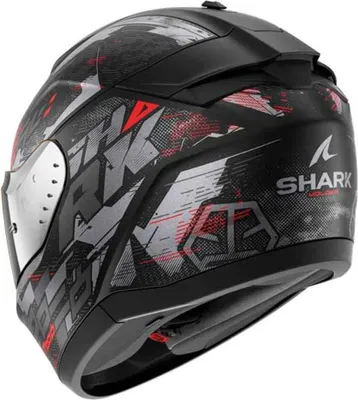 Produktbild von SHARK RIDILL 2 RIDILL 2 Helm Integralhelm Motorradhelm Rollerhelm mit Sonnenblende Rot Matt grau Schwarz S HE1110E-KAR-S