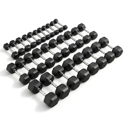 Image de PH Fitness Hexa ensemble d'haltères 2-30KG [pas de 2KG] - 15 paires d'haltères courts en caoutchouc - poids hexagonaux pour home gym, CrossFit & musculation