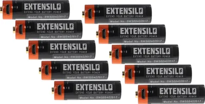 Produktbild von EXTENSILO 10x AA Mignon Akkus mit Micro USB-Anschluss (920 mAh, 1,5 V, Li-Ion)
