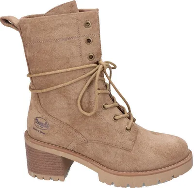 A single beige boot is shown against a white background.