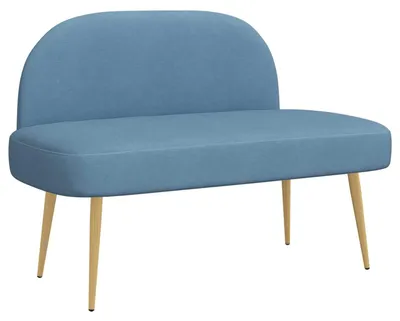 Image de Banc rembourré avec dossier Bleu 110 x 60 x 76 cm