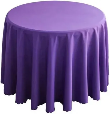 Produktbild von Runde Polyester-Tischdecke zum Schutz der Tischoberfläche, runder Tischüberwurf für Hotelbankette, Geburtstagsfeiern und Dekoration, 1 Stück (Dunkelviolett, Durchmesser 220 cm)