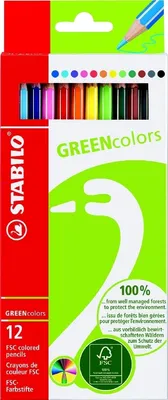 Produktbild von Farbstifte GREENcolors Etui mit 12 Stiften Packung mit 6 Stück