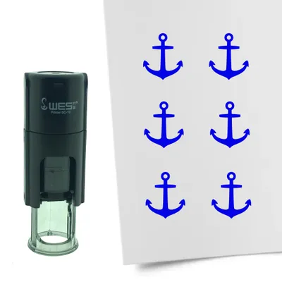 Produktbild von CombiCraft Selbstfärbender Stempel 'Anker' in der Farbe Blau, Ø10mm
