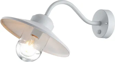 Produktbild von Außenwandleuchte Edelstahl Glas mit Bewegungsmelder E27 IP44 27,5 cm breit Weiß Maritim Wandlampe außen