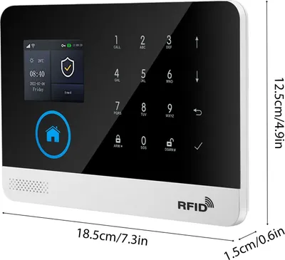 Zdjęcie produktu dla System alarmowy do domu 2G WiFi, bezprzewodowy, z aplikacją. Panel alarmowy z kolorowym ekranem TFT 2,4 cala, zasilany akumulatorem. Funkcje: alarm SOS, ochrona przed kradzieżą. Bezprzewodowy system alarmowy, monitorowanie w czasie rzeczywistym dla zwiększenia bezpieczeństwa w domu