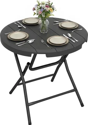 Produktbild von Terrassentisch, Holzoptik, wetterfester HDPE-Tischplatte