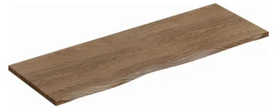 Image de Plan pour vasque NATOURA 120,8 cm en MDF aspect chêne foncé avec bord naturel