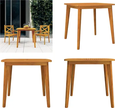 Image de vidaXL Table de jardin 85 x 85 x 75 cm en bois massif d'acacia - Table de jardin - Tables de jardin - Table d'extérieur - Table d'extérieur
