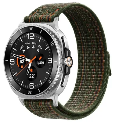 Obrázek produktu pro Pro Samsung Galaxy Watch 8 / 8 Classic Nylonový řemínek se suchým zipem Zelený / Oranžový