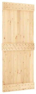 Image de Porte coulissante vidaXL NARVIK, finition naturelle et noire, 85 x 210 cm (213,5 cm)