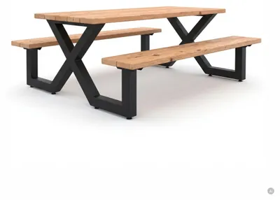 Produktbild von EXIT Picknicktisch X-200, 6 Personen, 200cm, Holz Gartentafel, Picknicktisch für Outdoor, Wetterfest