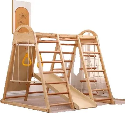 Produktbild von Klettergerüst, 7-in-1 Multifunktionales Design, Robuste Konstruktion, Dunkelkhaki