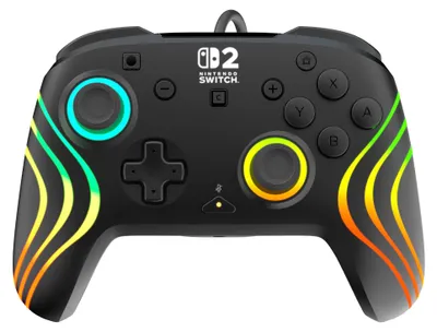 Produktbild von Turtle Beach Afterglow Wave Schwarz Kabelgebundener RGB-Gaming-Controller Offiziell lizenziert für Nintendo Switch 2, Gamepad, Nintendo Switch, Nintendo Switch 2, Nintendo Switch OLED, Schaltfläche Zurück, D-Pad, Mehrfarbig, Kabelgebunden, USB