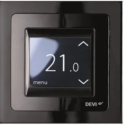 Produktbild von DEVI DEVIreg Touch schwarz 140F1069 UP Uhren-Thermostat 16A, 230V mit Rahmen