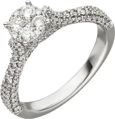 Produktbild von Gr. 56 Damen Ring 585 Gold Weißgold 119 Diamanten Brillanten